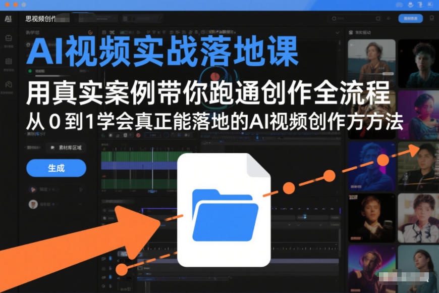 AI视频实战落地课，用真实案例带你跑通创作全流程，从0到1学会真正能落地的AI视频创作方法-旺仔资源库