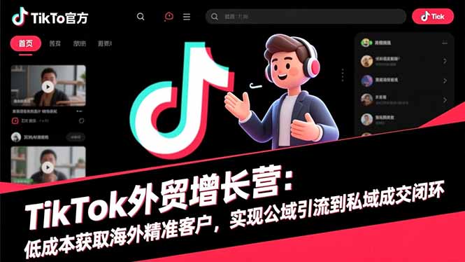 TikTok外贸增长营:低成本获取海外精准客户,实现公域引流到私域成交闭环-旺仔资源库