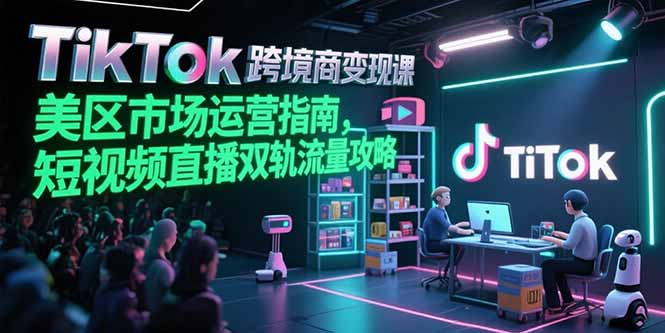 TikTok跨境电商变现课，美区市场运营指南，短视频直播双轨流量攻略-旺仔资源库