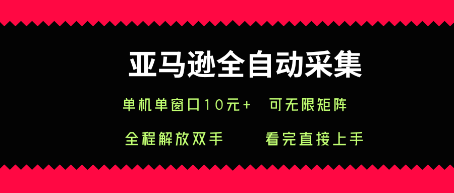 亚马逊全自动采集，单机单窗口一天10+，可无限矩阵去做【揭秘】-旺仔资源库