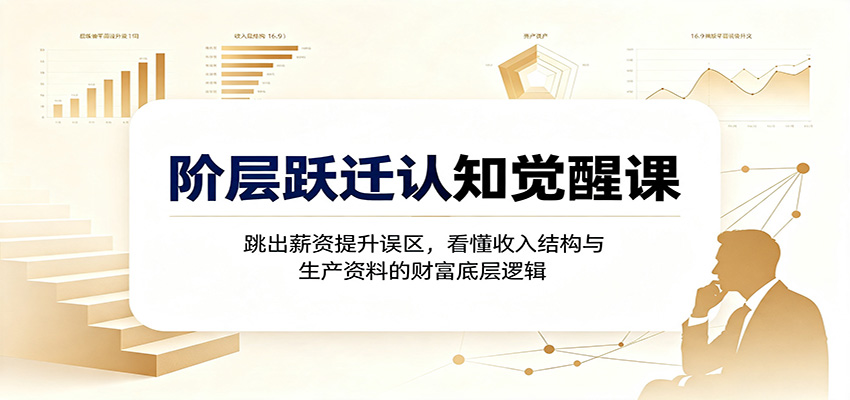 阶层跃迁认知觉醒课:跳出薪资提升误区,看懂收入结构与生产资料的财富底层逻辑-旺仔资源库