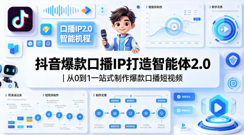 抖音爆款口播IP打造智能体2.0｜从0到1一站式制作爆款口播短视频-旺仔资源库