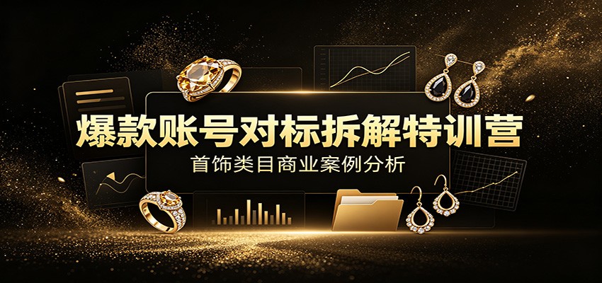 爆款账号对标拆解特训营:首饰类目商业案例分析,配套完整资料内容-旺仔资源库