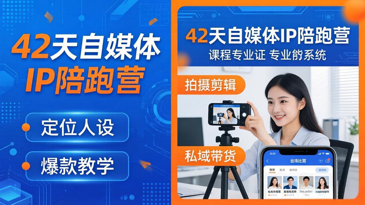 42天自媒体IP陪跑营-26年4月19更新：定位人设爆款全教学，拍摄剪辑私域带货一站式落地-旺仔资源库