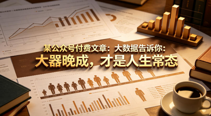 某公众号付费文章：大数据告诉你：大器晚成，才是人生常态-旺仔资源库