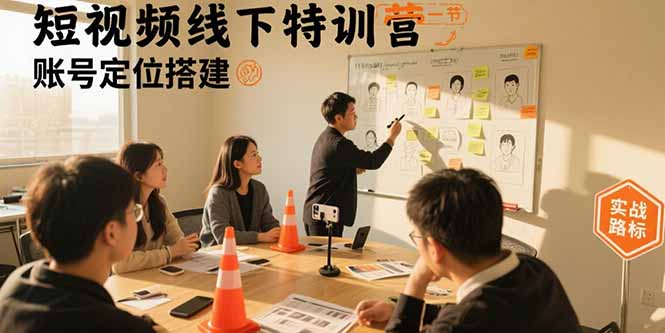 短视频线下特训营：账号定位搭建/口播号拍摄剪辑/直播间流量入口/变现实战-旺仔资源库