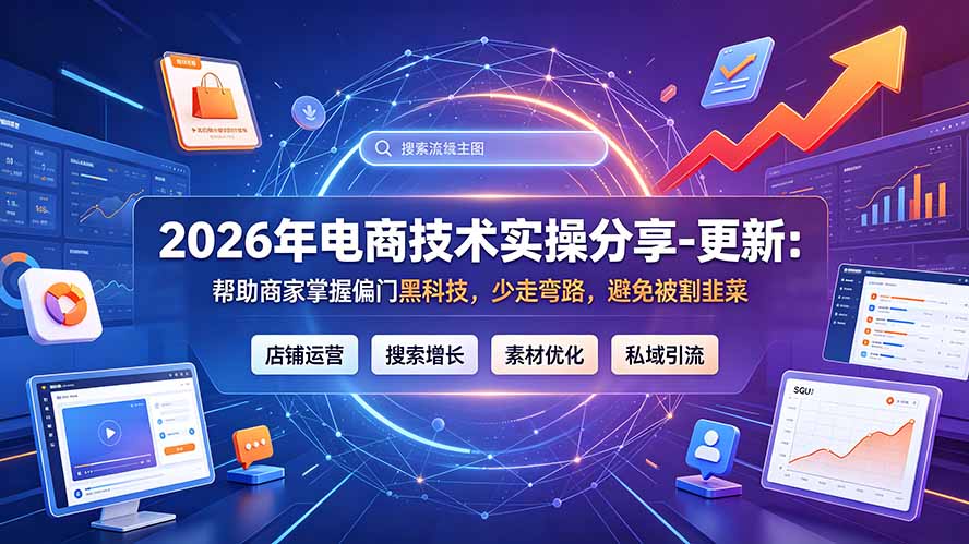 2026年电商技术实操分享-更新9月:帮助商家掌握偏门黑科技,少走弯路,避免被割韭菜-旺仔资源库