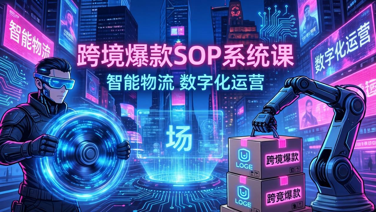 跨境爆款SOP系统课，“内容飞轮+精准投放+AI自动化”为核心，拆解“人×货×场”黄金公式-旺仔资源库