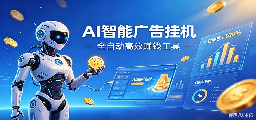 AI智能广告挂机,小白轻松上手,在家自动赚收益-旺仔资源库