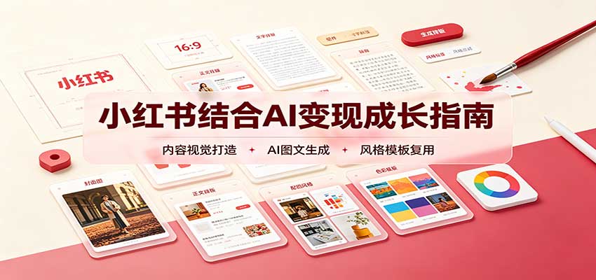 小红书结合AI变现成长指南:账号精准定位,内容视觉打造,搭建可复制流量获客体系-旺仔资源库
