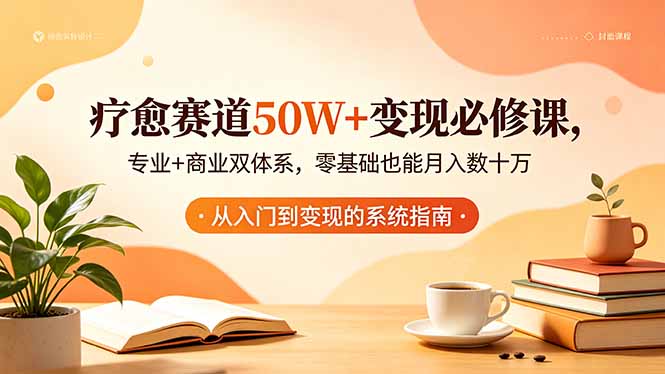 疗愈赛道50W+变现必修课,专业+商业双体系,零基础也能月入数十万-旺仔资源库