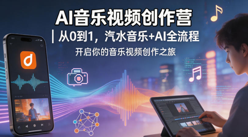 AI音乐视频创作营｜从0到1，汽水音乐+AI全流程，开启你的音乐视频创作之旅-旺仔资源库