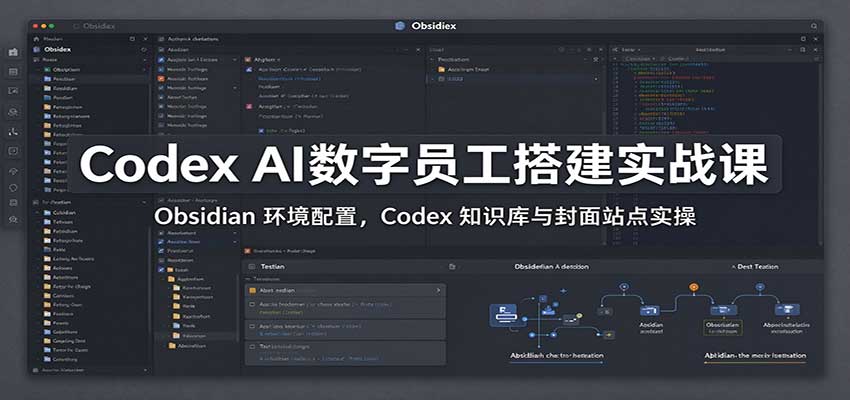 Codex AI数字员工搭建实战课：Obsidian 环境配置，Codex 知识库与封面站点实操-旺仔资源库
