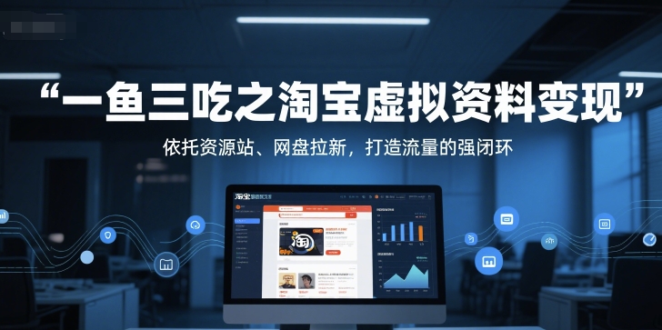 一鱼三吃之淘宝虚拟资料变现，依托资源站、网盘拉新，打造流量的强闭环-旺仔资源库