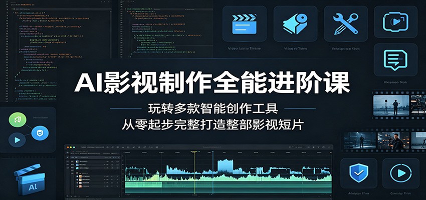AI影视制作全能进阶课：玩转多款智能创作工具，从零起步完整打造整部影视短片-旺仔资源库
