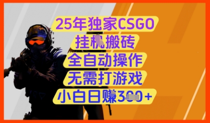 25年独家CSGO挂G搬砖，全自动操作，无需打游戏，小白日入3张+【揭秘】-旺仔资源库