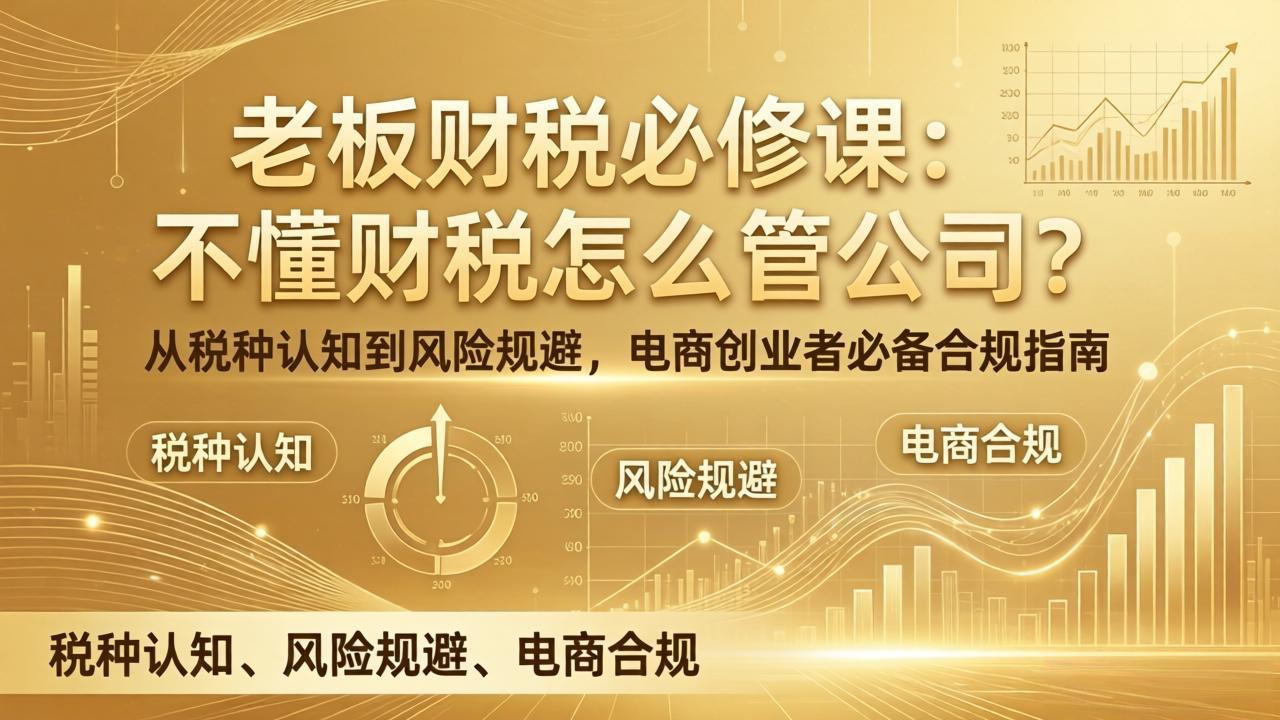 老板财税必修课：不懂财税怎么管公司？从税种认知到风险规避，电商创业者必备合规指南-旺仔资源库