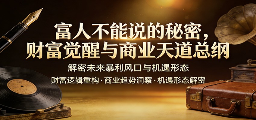 富人不能说的秘密，财富觉醒与商业天道总纲，解密未来暴利风口与机遇形态-旺仔资源库