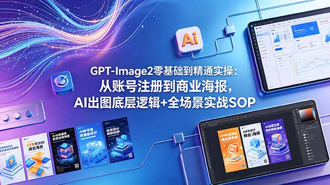 GPT-Image2零基础到精通实操：从账号注册到商业海报，AI出图底层逻辑+全场景实战SOP-旺仔资源库