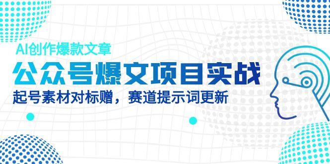 公众号爆文项目实战，AI创作爆款文章，起号素材对标赠(附赛道AI提示词-旺仔资源库