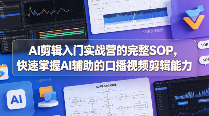 AI剪辑入门实战营的完整SOP，快速掌握AI辅助的口播视频剪辑能力-旺仔资源库