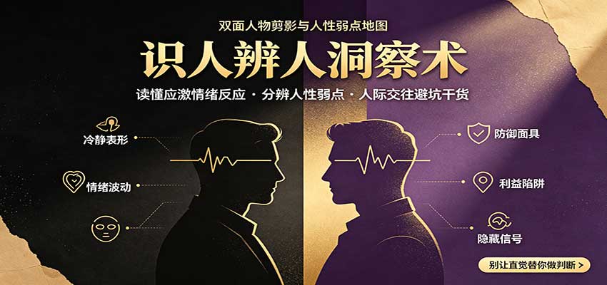 识人辨人终极心法:读懂应激情绪反应,分辨人性弱点,人际交往避坑干货-旺仔资源库