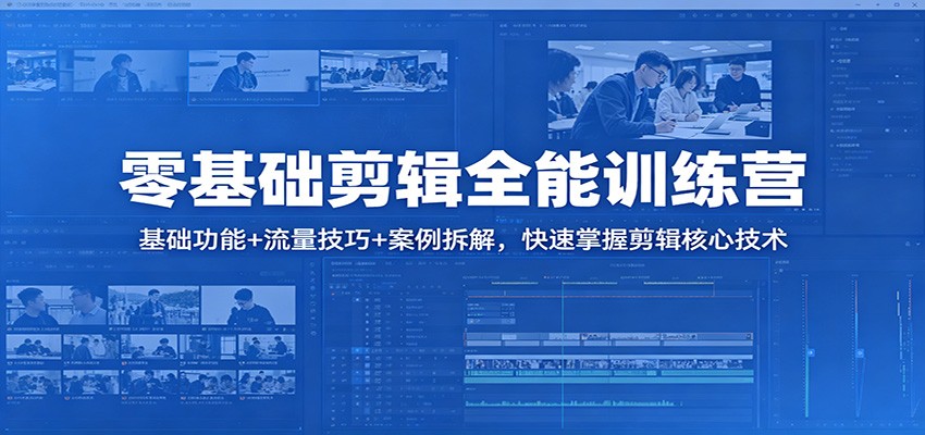零基础剪辑全能训练营：基础功能+流量技巧+案例拆解，快速掌握剪辑核心技术-旺仔资源库