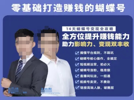 蝴蝶号专栏-视频号运营教程，零基础打造挣钱的蝴蝶号，14天蝴蝶号变现全攻略-旺仔资源库