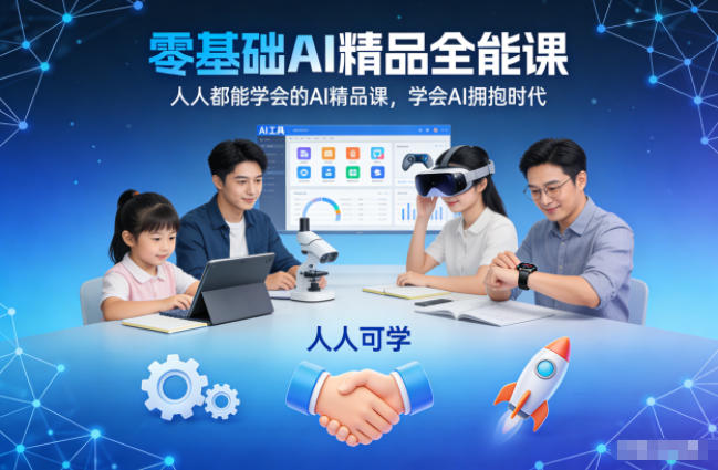 零基础AI精品全能课,人人都能学会的AI精品课,学会AI拥抱时代-旺仔资源库