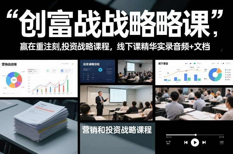 创富战略课，赢在重注时刻，营销和投资战略课程，线下课精华实录音频+文档-旺仔资源库