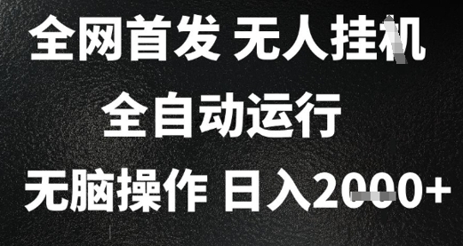 2025首发无人挂G项目，日入2k+，全自动运行，无脑操作，长期稳定 小白可玩【揭秘】-旺仔资源库