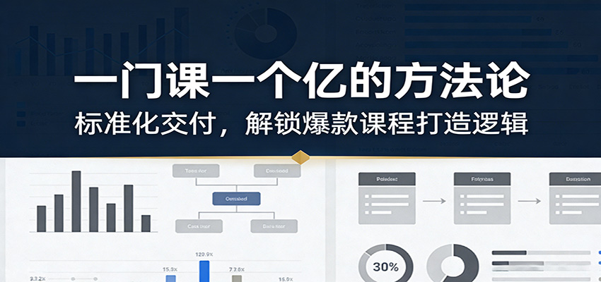 一门课一个亿的方法论：标准化交付，解锁爆款课程打造逻辑-旺仔资源库