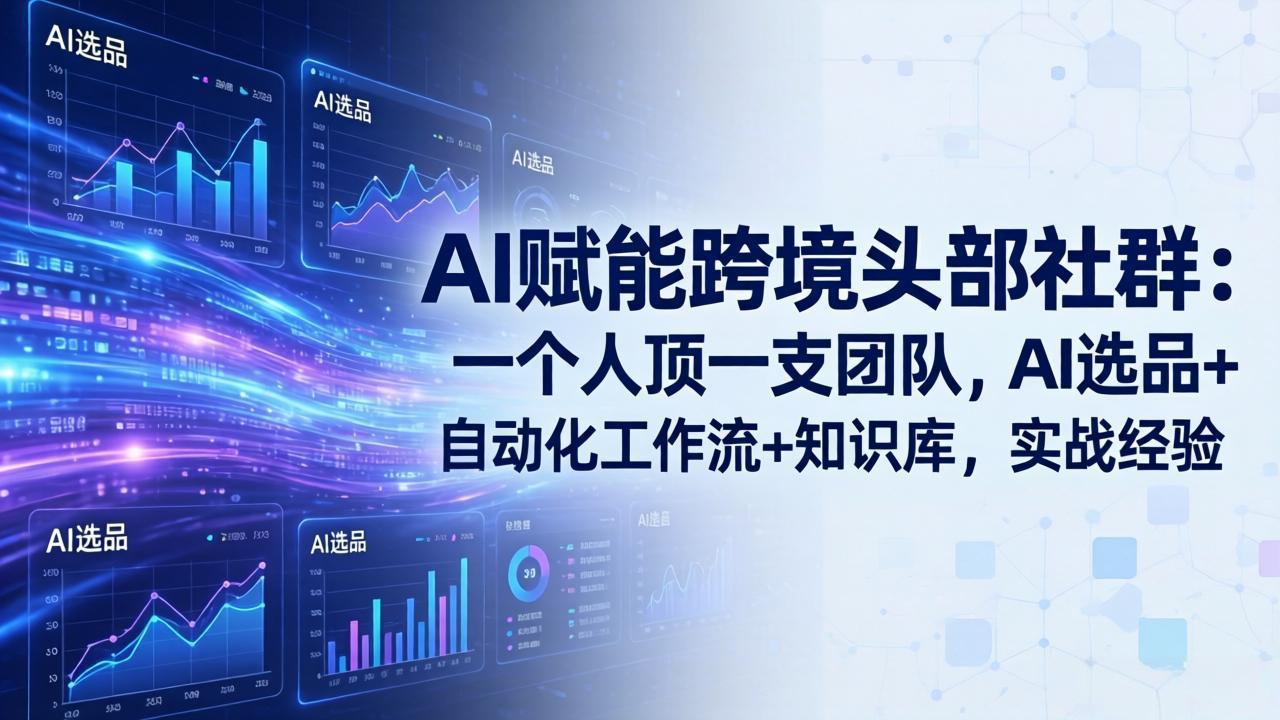 AI赋能跨境头部社群-更新6月：一个人顶一支团队，AI选品+自动化工作流+知识库，实战经验-旺仔资源库
