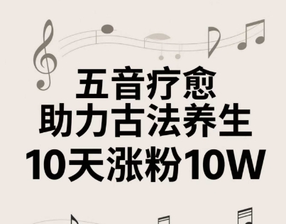 古法五音养生教程，五音疗愈的视频的制作方法，2-4小时就能学会，作者10天涨粉10W-旺仔资源库