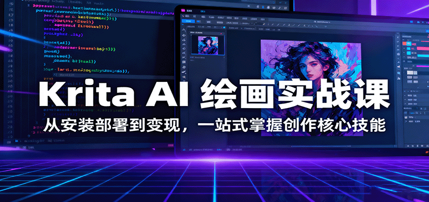 Krita AI 绘画实战课：从安装部署到变现，一站式掌握创作核心技能-旺仔资源库