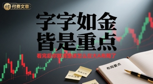 付费文章：字字如金 皆是重点， 看完后 你就清楚该怎么在大A布局了-旺仔资源库