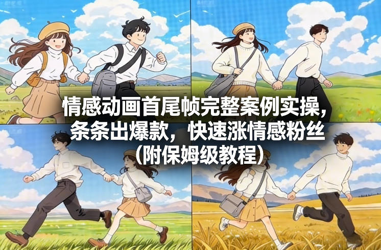 情感动画首尾帧完整案例实操，条条出爆款，快速涨情感粉丝(附保姆级教程)-旺仔资源库