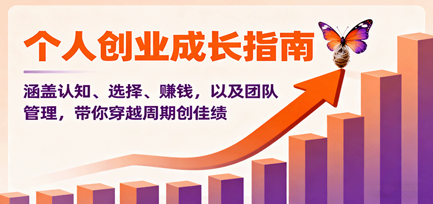 个人创业成长指南：涵盖认知、选择、赚钱，以及团队管理，带你穿越周期创佳绩-旺仔资源库