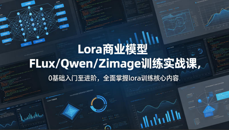 系统性学习Lora商业模型FLux／Qwen／Zimage训练实战课，0基础入门至进阶，全面掌握lora训练核心内容-旺仔资源库