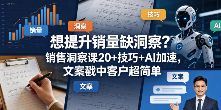 想提升销量缺洞察？销售洞察课20+技巧+AI加速，文案戳中客户超简单【原创双语字幕】-旺仔资源库