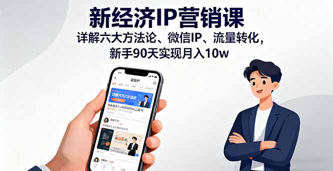 新经济IP营销课：详解六大方法论、微信IP、流量转化，新手90天实现月入10w-旺仔资源库