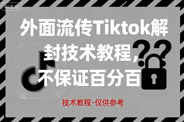 外面流传Tiktok解封技术教程，不保证百分百，具体自测-旺仔资源库