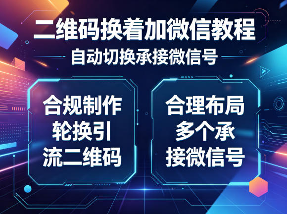 二维码换着加微信教程，自动切换承接微信号，合规制作轮换引流二维码，合理布局多个承接微信号-旺仔资源库