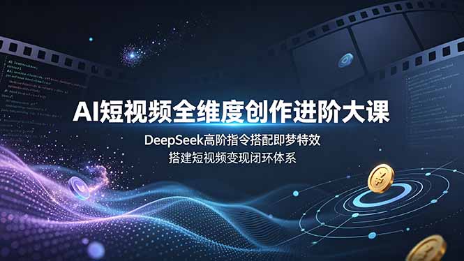 AI短视频全维度创作进阶大课,DeepSeek高阶指令搭配即梦特效,搭建短视频变现闭环体系-旺仔资源库