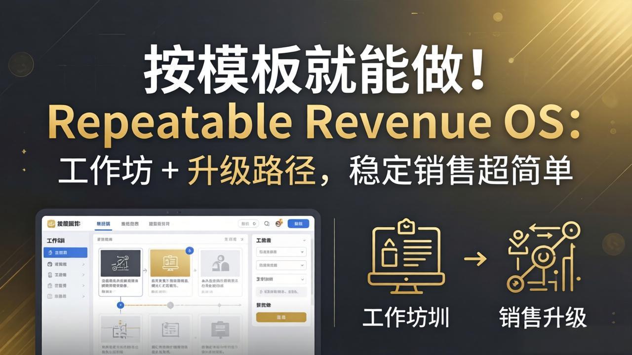 按模板就能做！Repeatable Revenue OS：工作坊 + 升级路径，稳定销售超简单-旺仔资源库