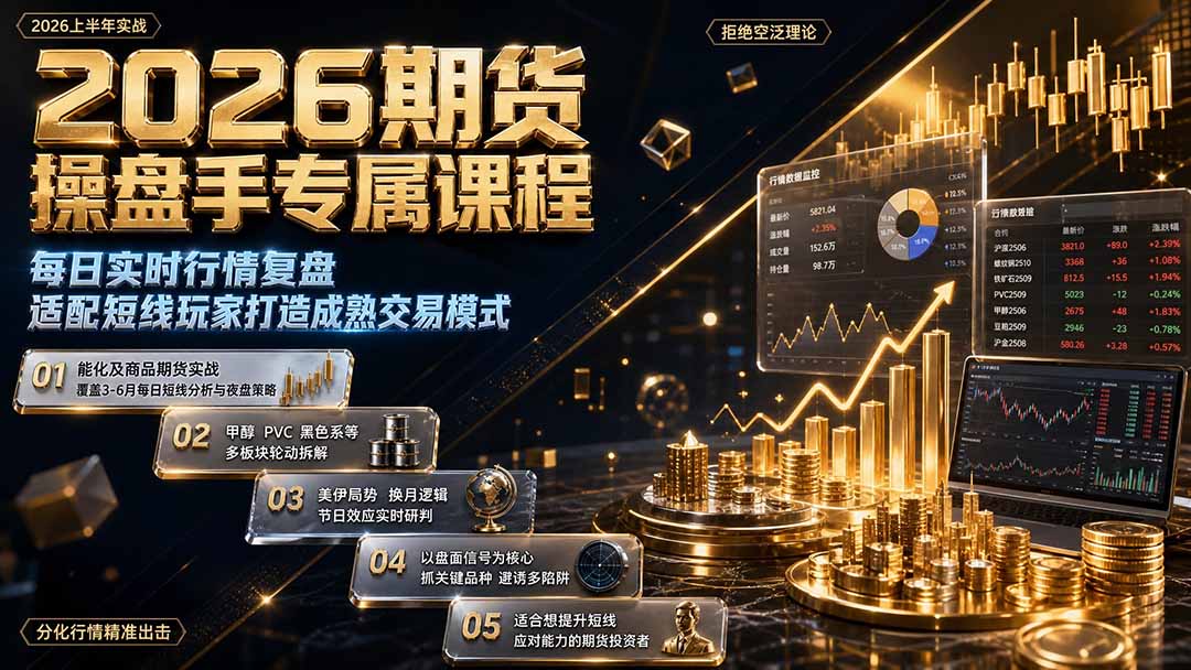 2026期货操盘手专属课程-更新8月,每日实时行情复盘,适配短线玩家打造成熟交易模式-旺仔资源库
