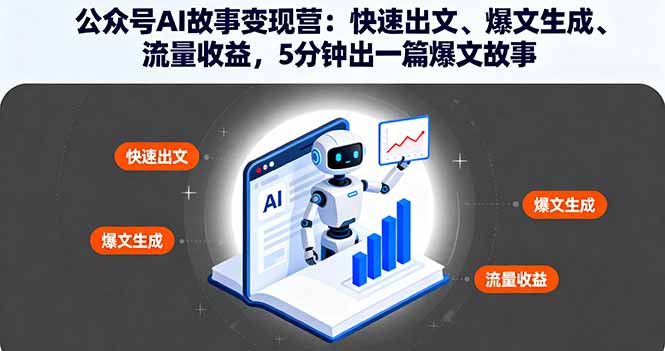 公众号AI故事变现营：快速出文、爆文生成、流量收益，5分钟出一篇爆文故事-旺仔资源库