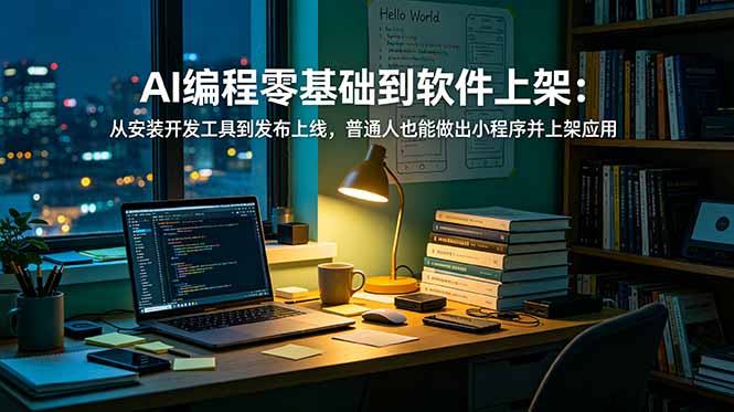 AI编程零基础到软件上架：从安装开发工具到发布上线，普通人也能做出小程序并上架应用商店-旺仔资源库