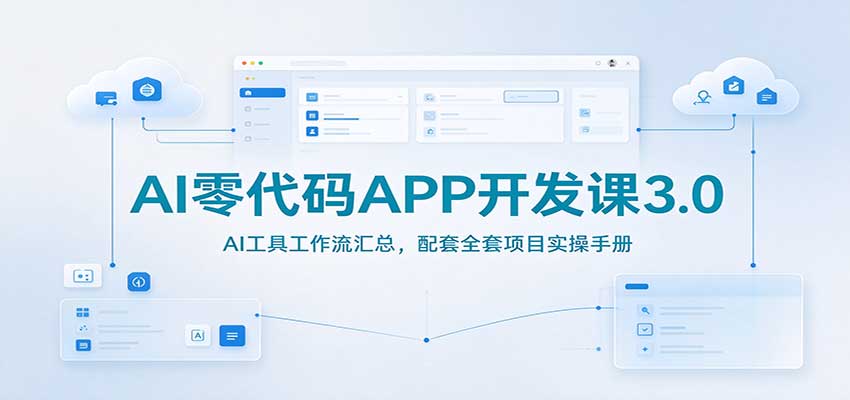 AI零代码APP开发课3.0：AI工具工作流汇总，配套全套项目实操手册-旺仔资源库