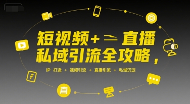 短视频+直播私域引流全攻略，IP打造 +视频引流 +直播引流 +私域沉淀-旺仔资源库